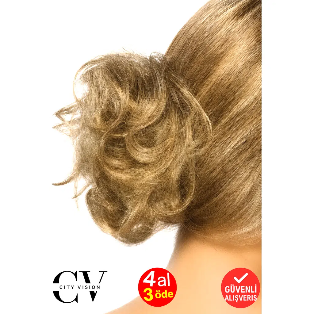 Saç Gürleştiren Sarı Lastikli Topuz Simit Toka - Premium Kalite