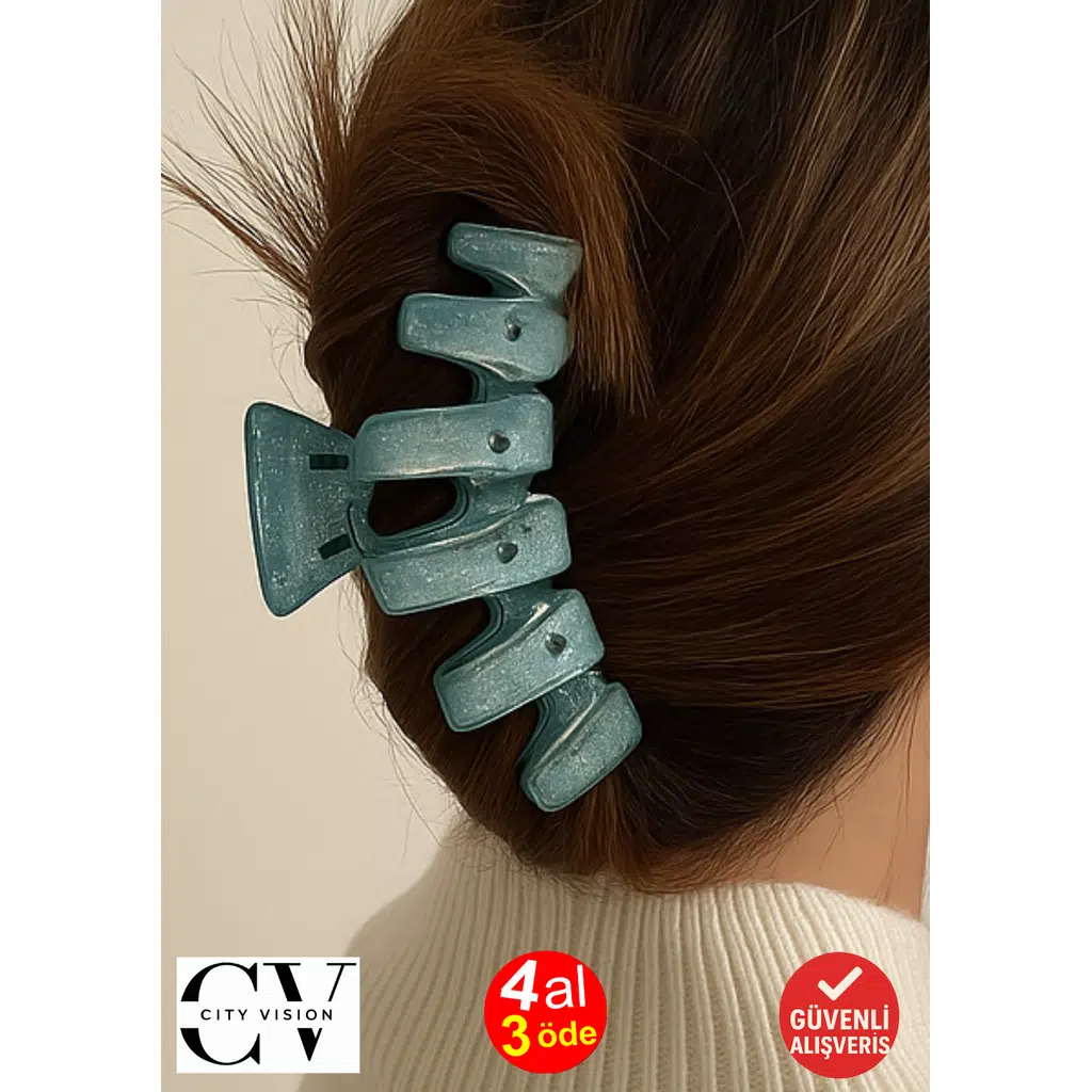 Simli Haki Renk Zikzak Model Mandal Toka 11 cm - Şık ve Dayanıklı