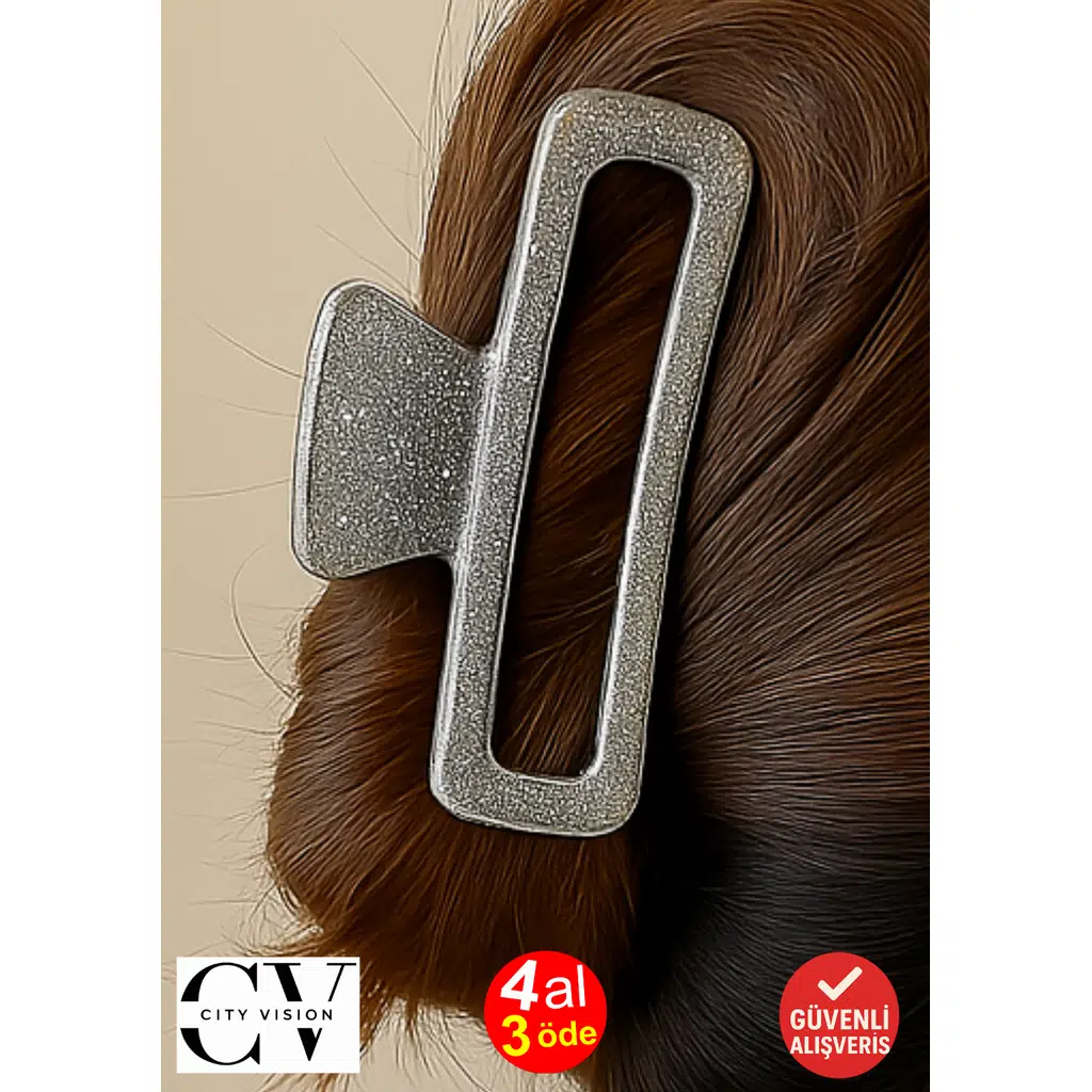 Simli Gri Renk Oval Model Mandal Toka 11 cm - Şık ve Dayanıklı