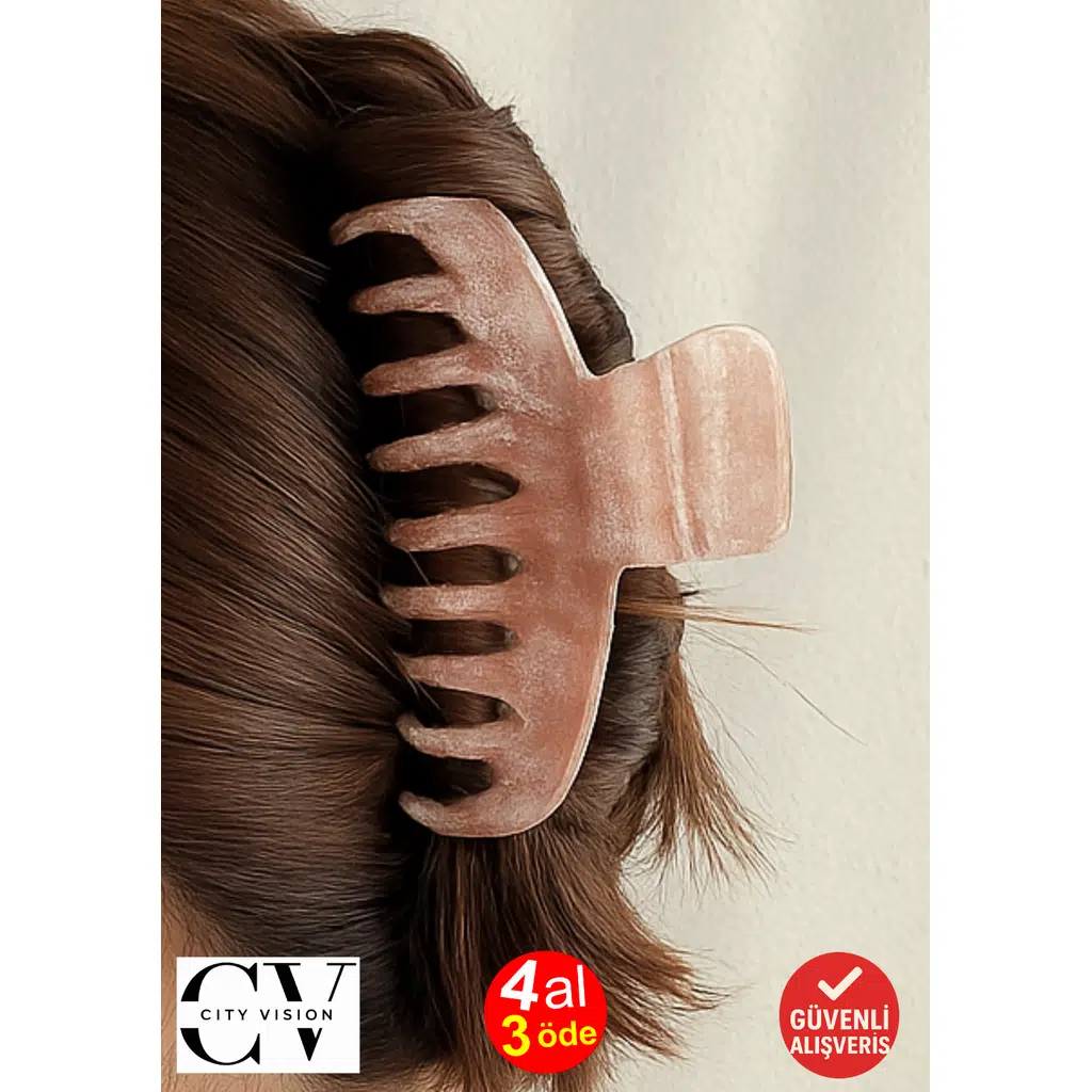 Simli Pudra Pembe Renk Tırmık Model Mandal Toka 11 cm - Şık ve Dayanıklı