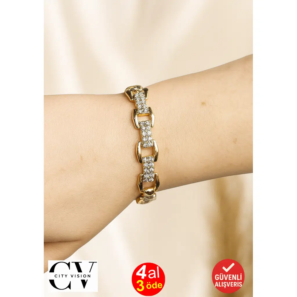 Altın Kaplama Çelik Xuping 5li Tasarım Bileklik