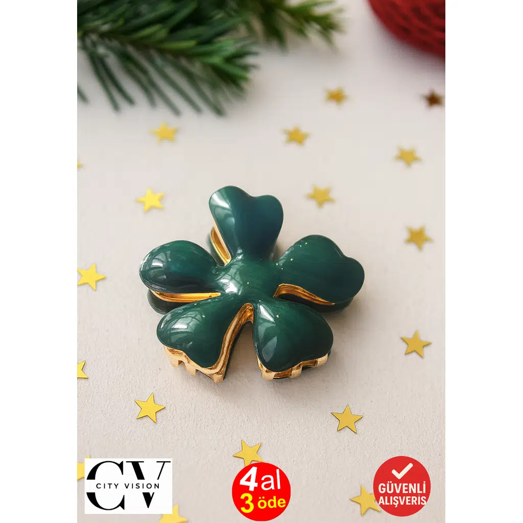 Yeşil Lotus Metal Mandal Toka 6 cm