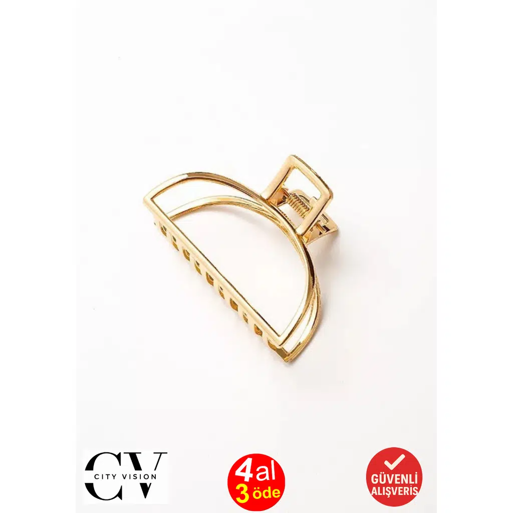 Oval Tasarım Metal Mandal Saç Tokası 6,5 cm