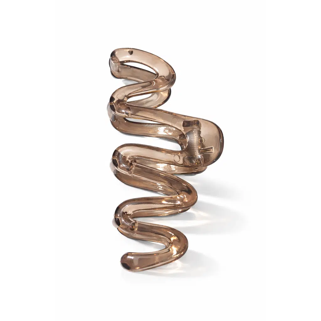 Kırılmama Özellikli Dalga Model Gri Renk Mandal Saç Tokası 10 cm