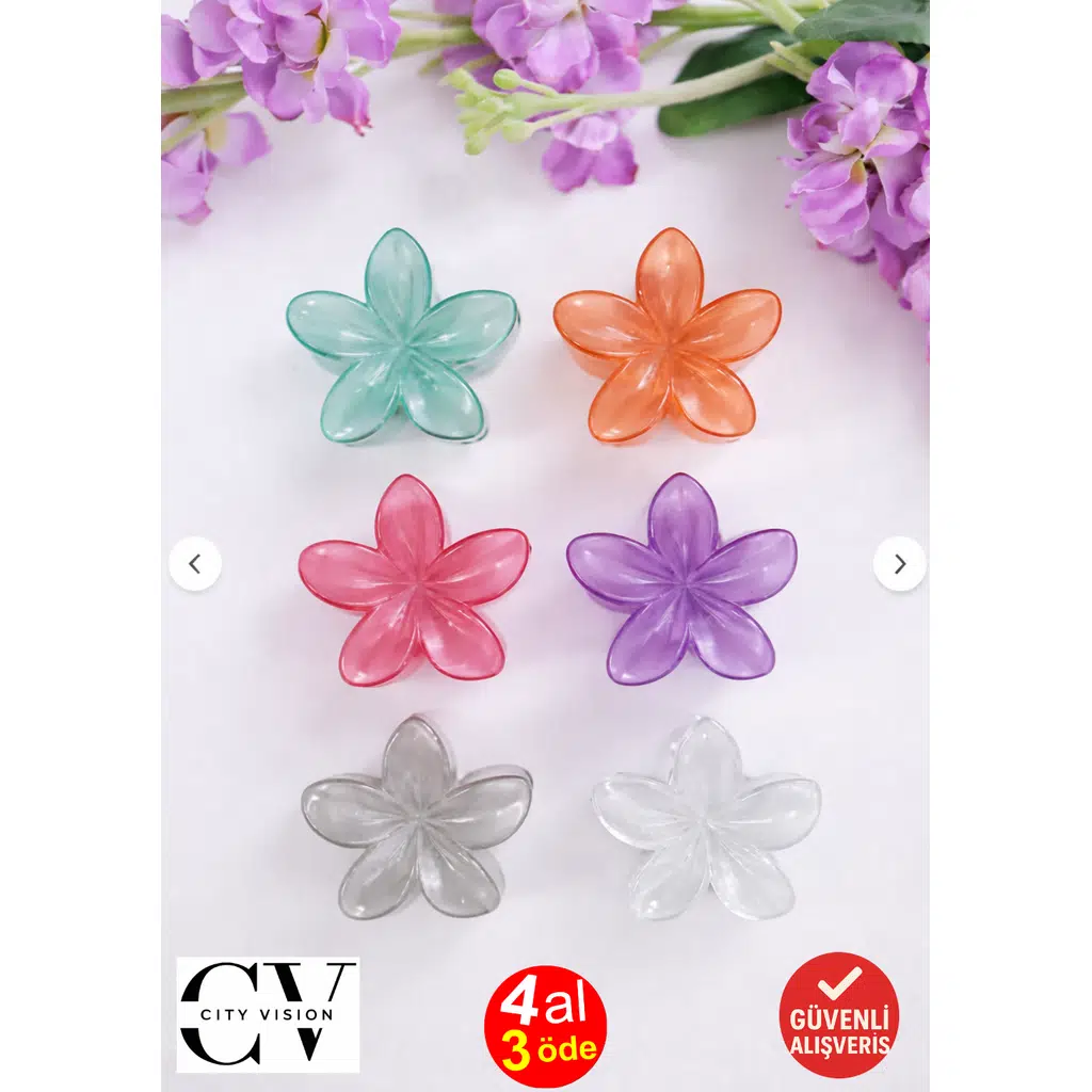 12 adet Lotus 8 cm Mandal Saç Tokası - Hafif ve Dayanıklı - Kına Hediyelik