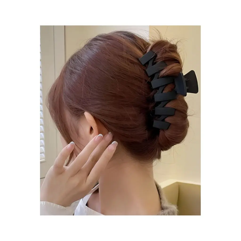 1 adet Kadın Mandal Toka Siyah Büyük Boy 11 cm