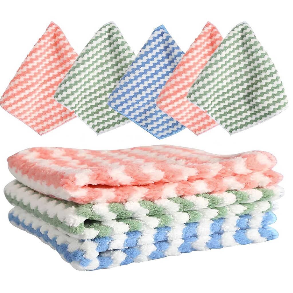 5 adet Mikrofiber Puf Temizlik Bezi 30 cm x 30 cm Ultra Emici Anti-Yağ Çok Amaçlı Premium Kalite