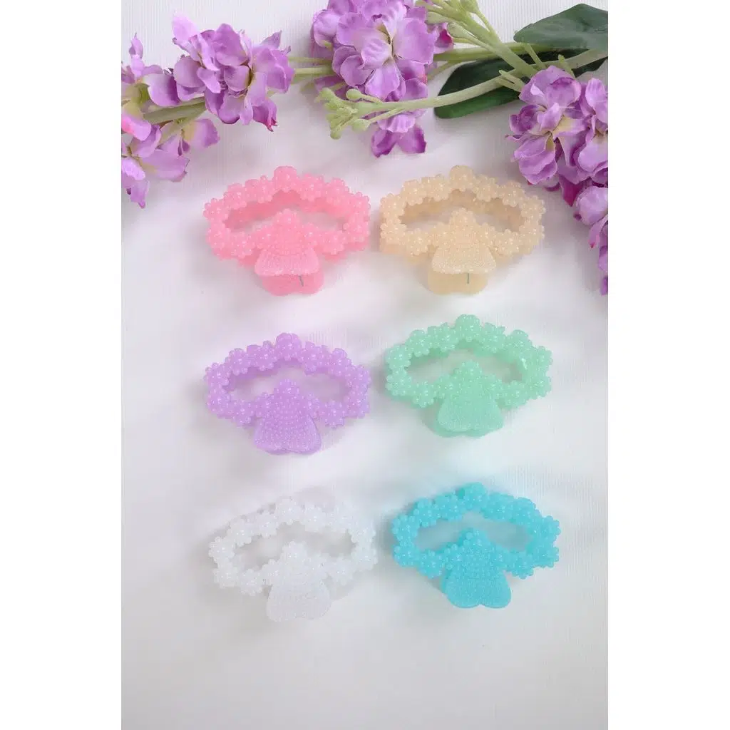 6 adet Aşk Çiçeği Saç Tokası 6 Farklı Buzlu Renk- 8 cm Orta Boy - Hafif ve Dayanıklı