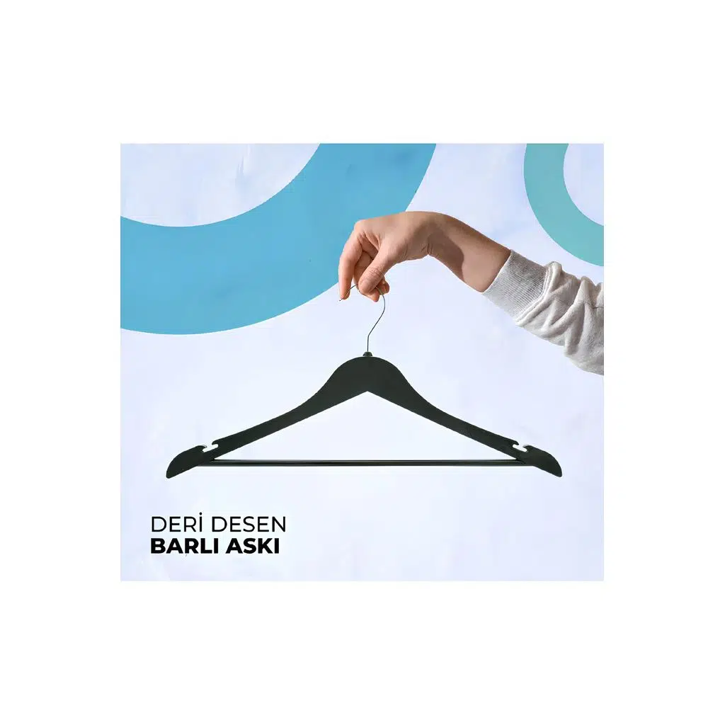 6 Adet Askı - Deri Desenli - Ağır Sağlam Premium Kalite