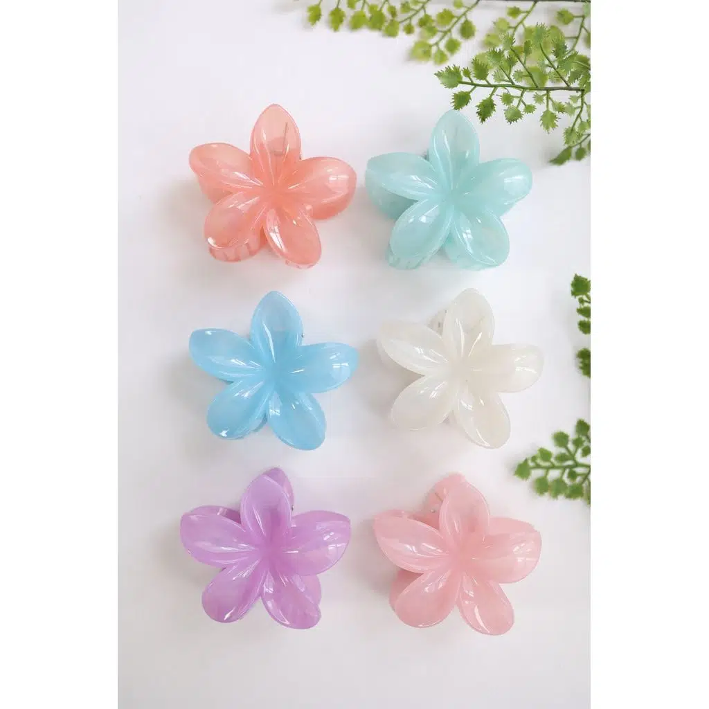 6 Adet Buzlu Lotus Kadın Toka Seti Büyük Boy 8 Cm