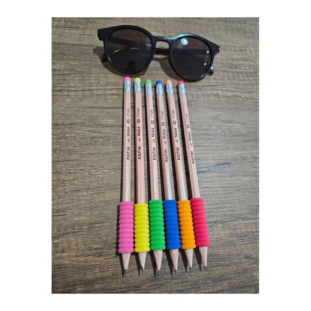 6 adet Kalem Tutacaklı HB Silgili Kurşun Kalem - Fatih Kalem