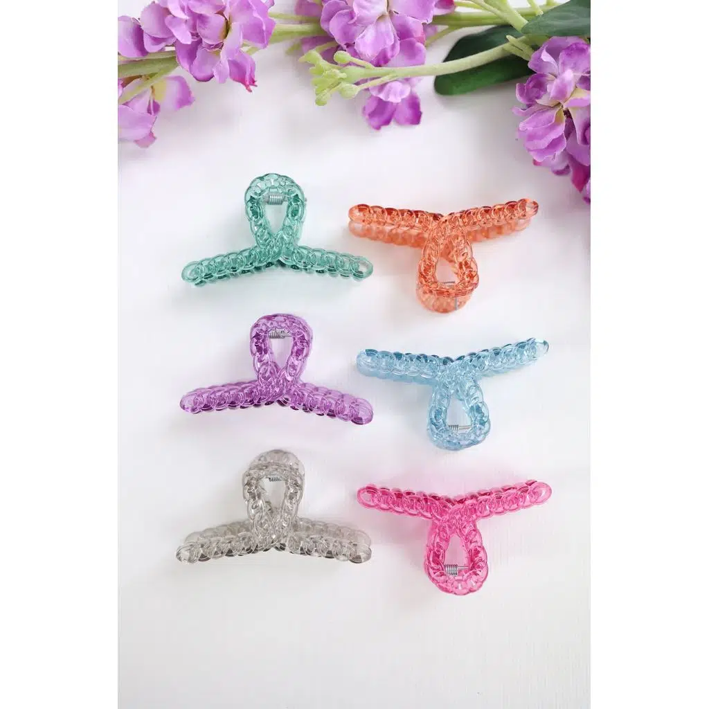 6 adet Kurdele Saç Tokası 6 Farklı Renk- 8 cm Orta Boy - Hafif ve Dayanıklı