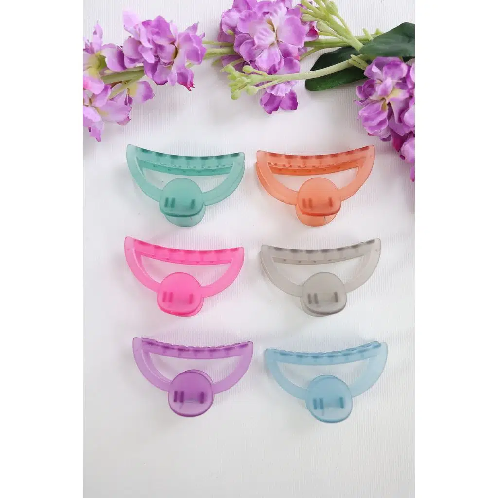 6 Adet Oval Saç Tokası Buzlu Soft Touch 6 Farklı Renk Büyük Boy - Hafif Ve Dayanıklı