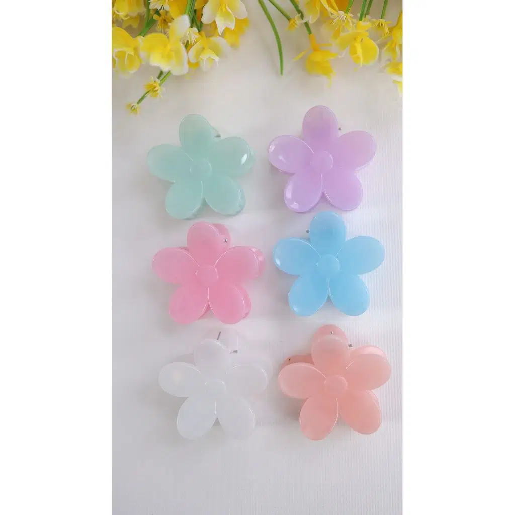 6 adet Papatya Saç Tokası 6 Farklı Renk- 7 cm Orta Boy - Hafif ve Dayanıklı