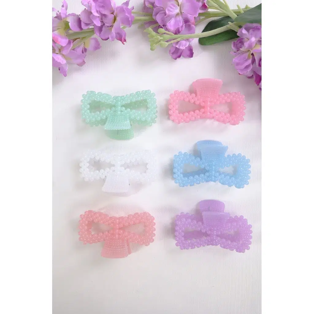 6 adet Papyon Saç Tokası 6 Farklı Buzlu Renk- 8 cm Orta Boy - Hafif ve Dayanıklı