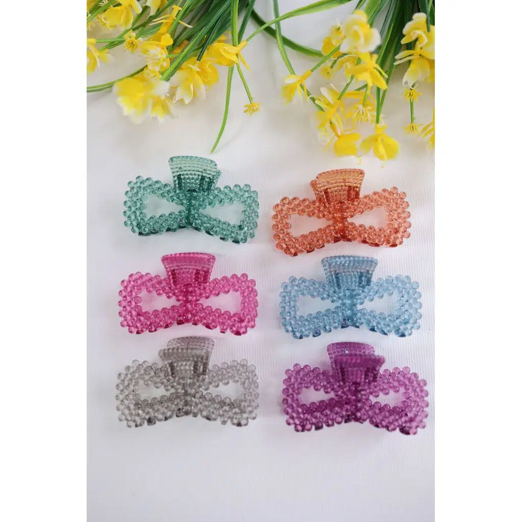 6 adet Papyon Saç Tokası 6 Farklı Şeffaf Renk- 8 cm Orta Boy - Hafif ve Dayanıklı