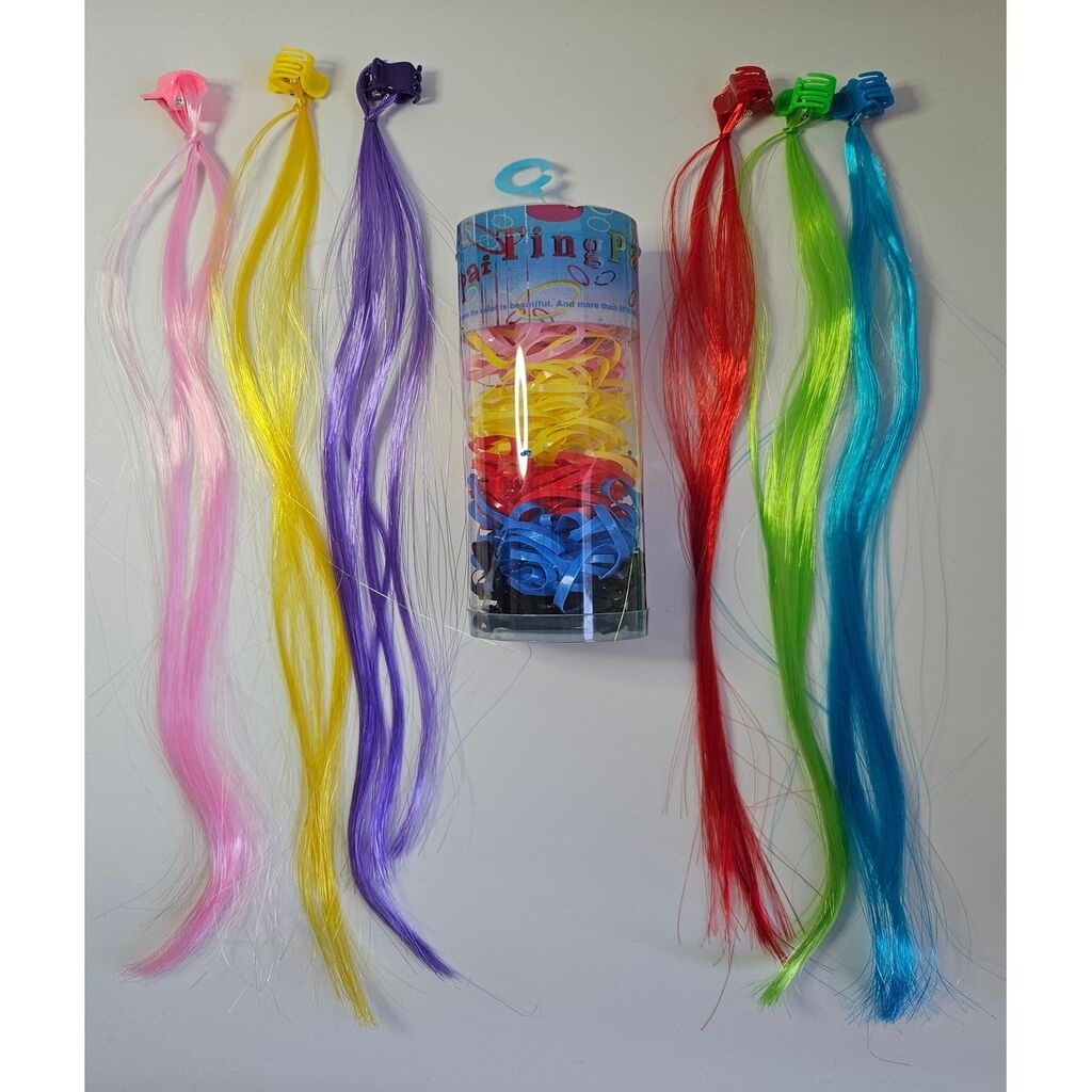 6 adet Postiş Takma Saç Toka ve 1 kutu lastik toka