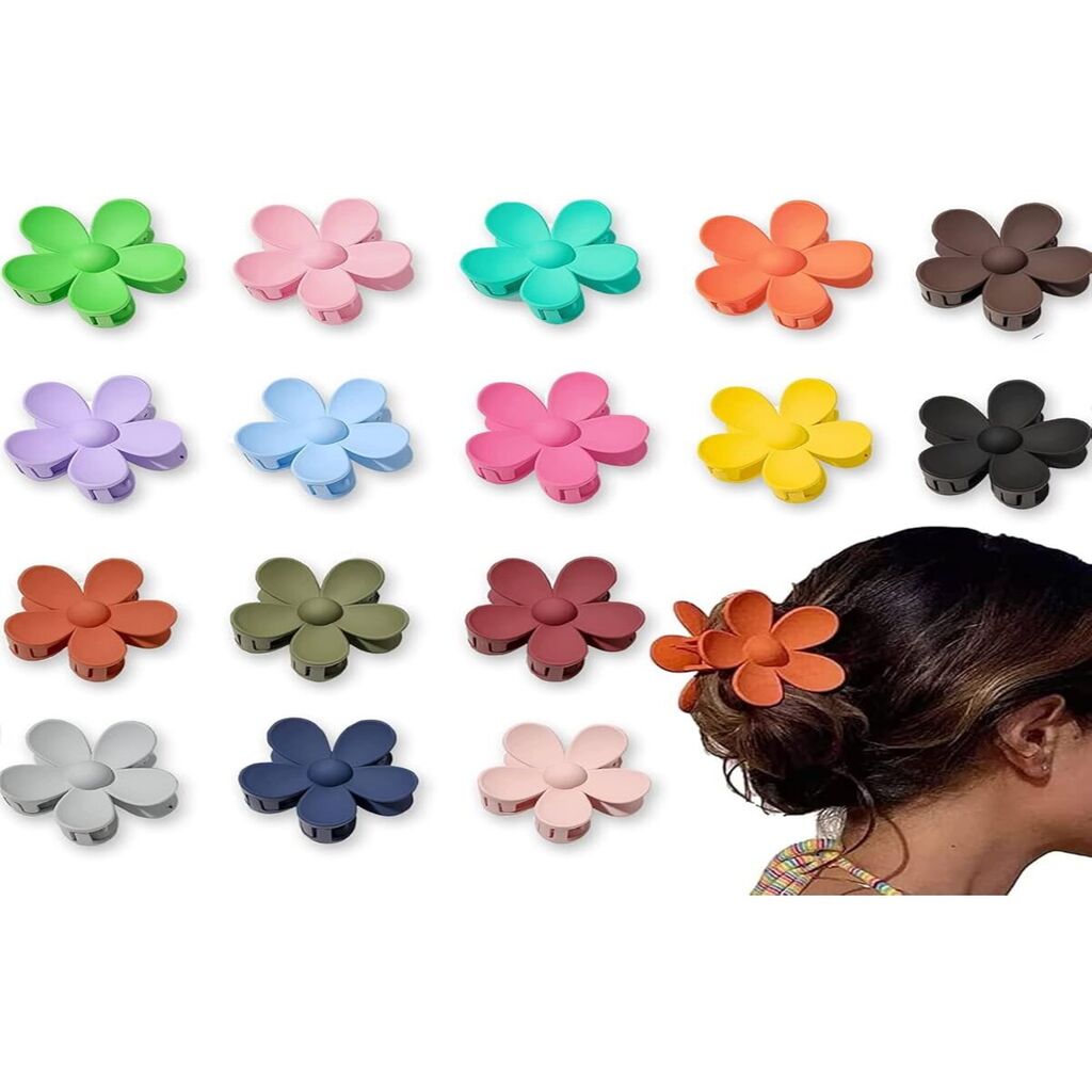 6lı Papatya Mandallı Toka - Sarı-Mor-Yeşil-Kırmızı-Yavruağzı-Kahverengi