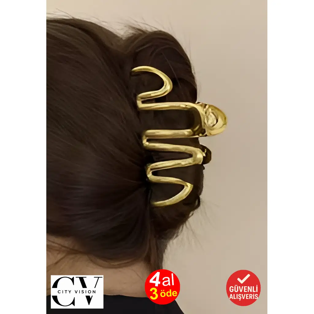 Altın Renk Metal Dalga Model 10 cm Lüks Mandal Tokası