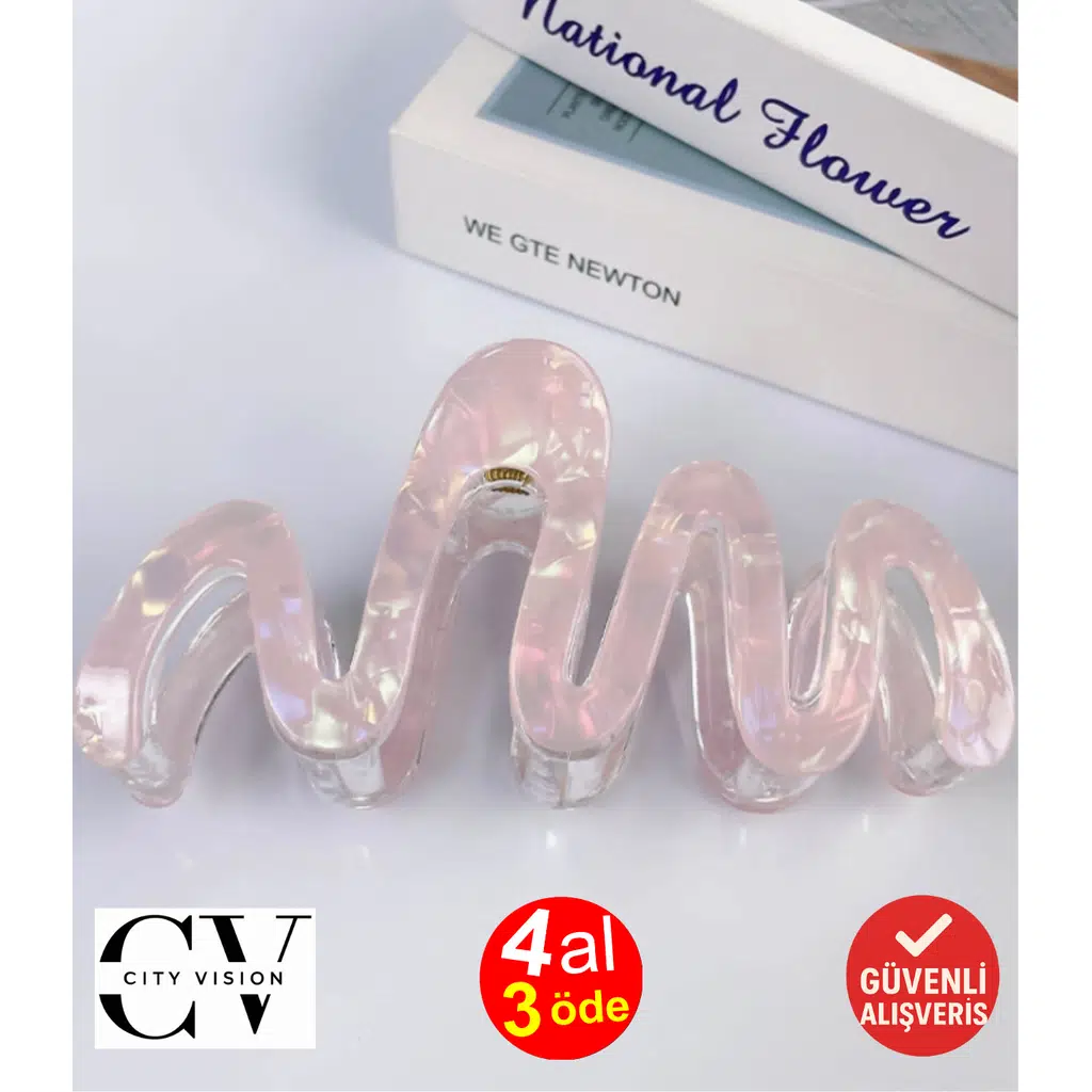 Dalga Model Mor Renk Asetat 10,5 cm Lüks Mandal Toka