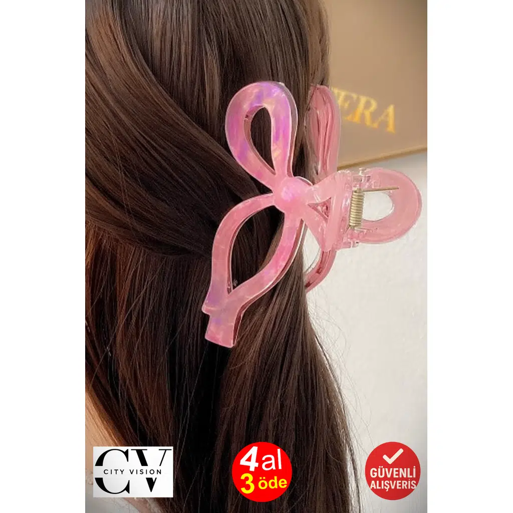 Fiyonk Model Pembe Renk 11 cm Asetat Mandal Toka