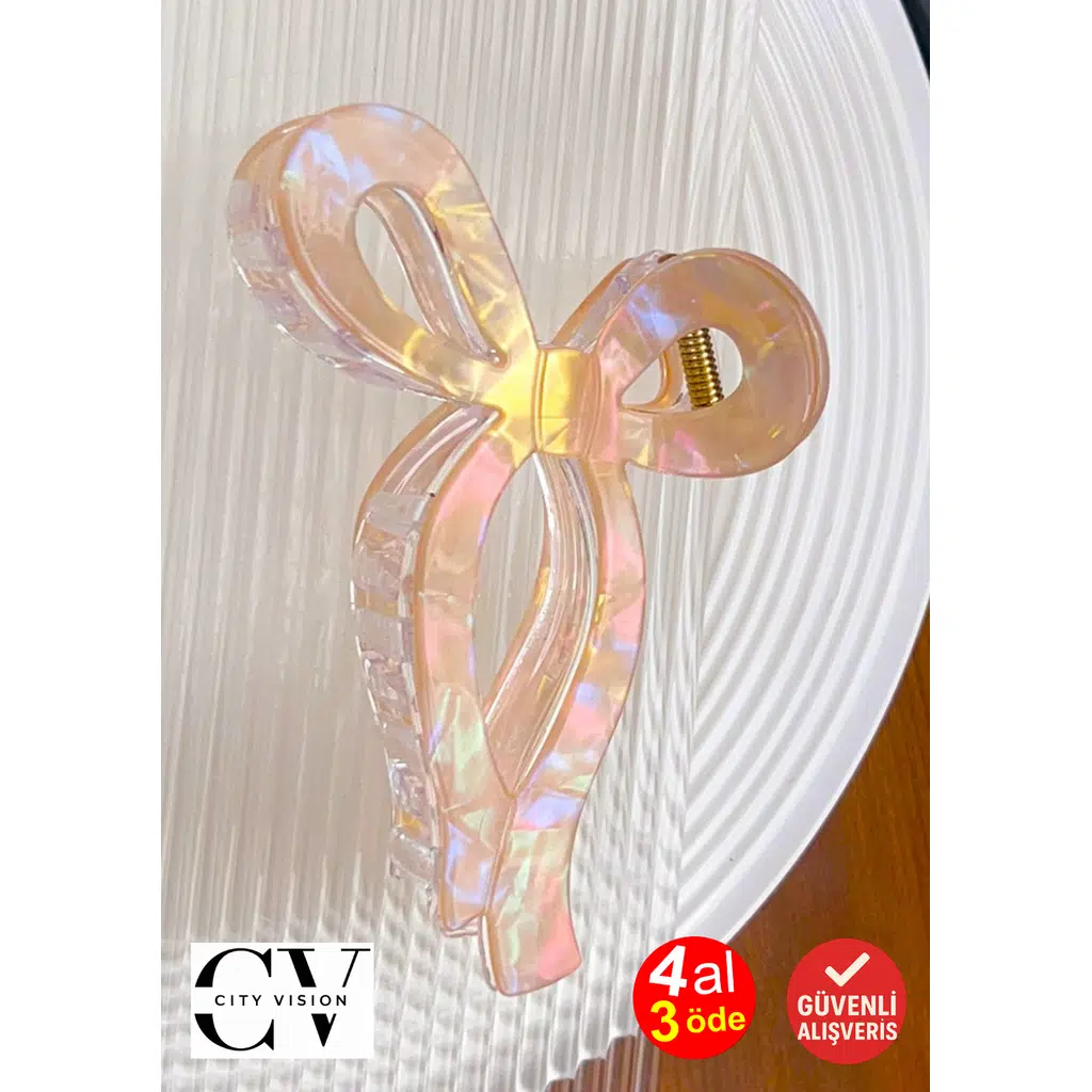 Fiyonk Model Turuncu Renk 11 cm Asetat Mandal Toka