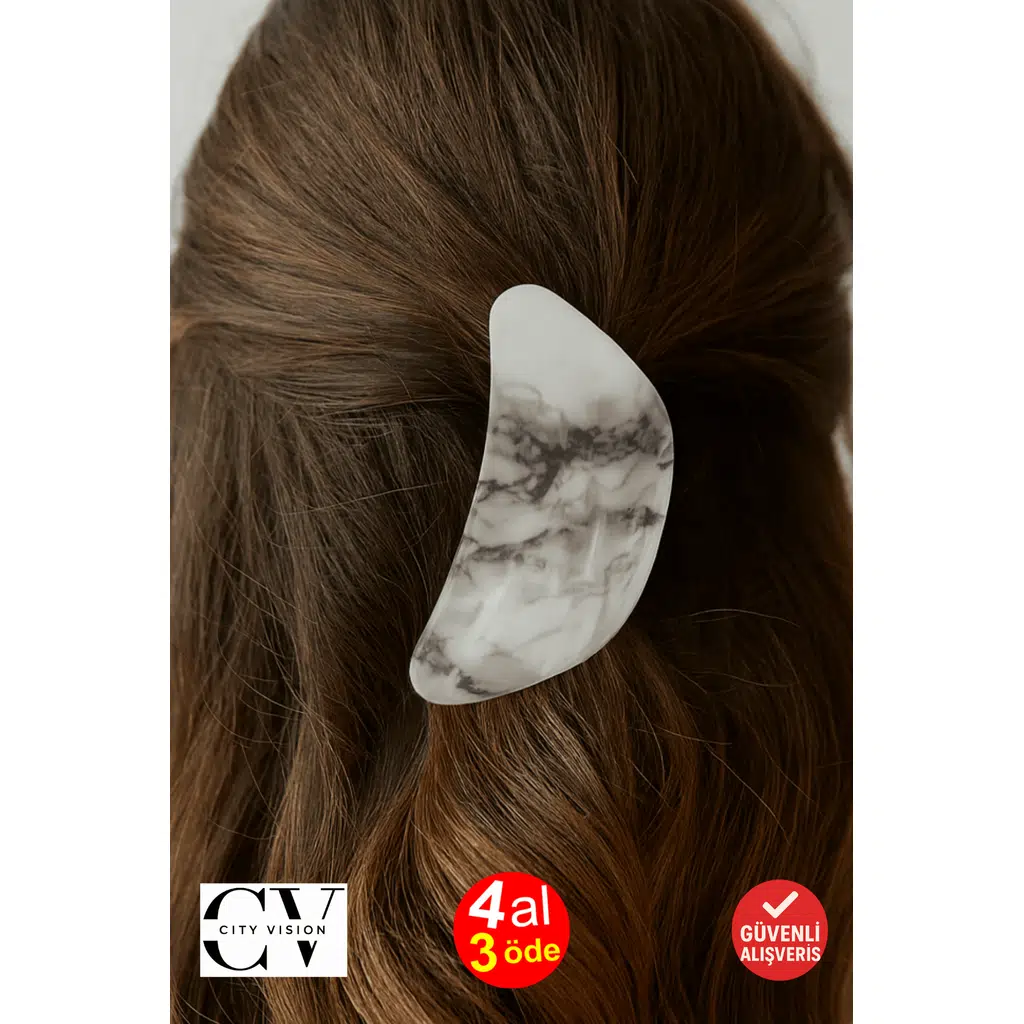 Gri Degrade Renk Mandal Saç Tokası 9 cm – Şık ve Zarif 