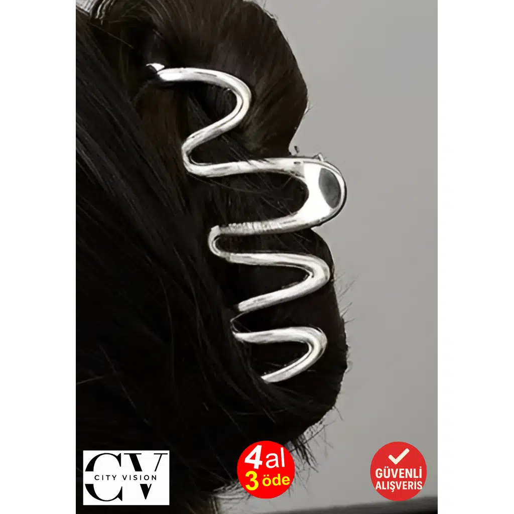 Gümüş Renk Metal Dalga Model 10 cm Lüks Mandal Tokası