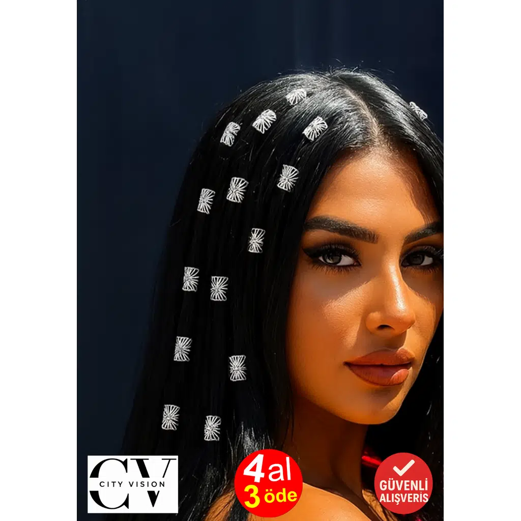 Gümüş Renk Saç Küpesi 30 adet 