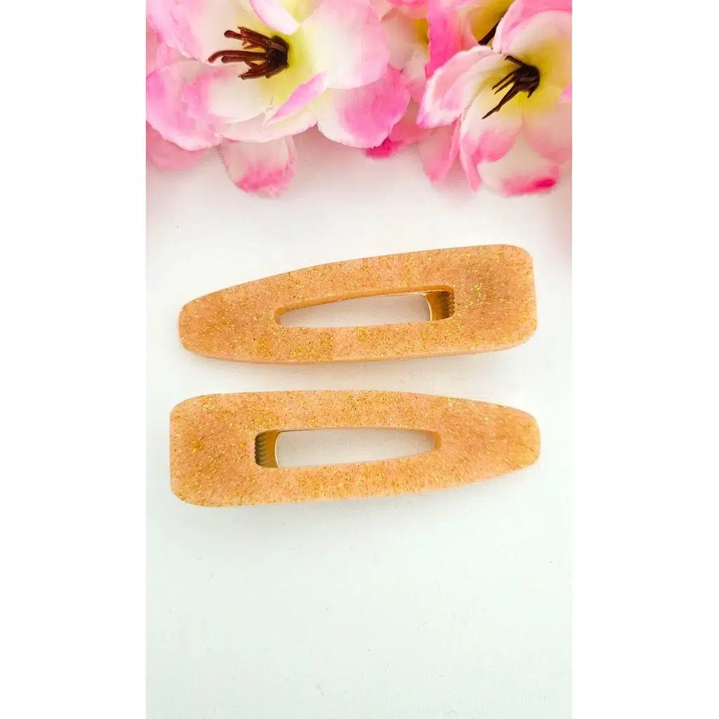 Hologramlı Turuncu Yan Toka 2 adet 7 cm