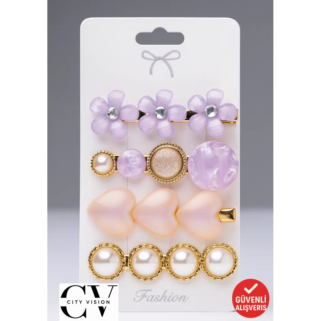 İnci Detaylı 4’lü Zarif Saç Tokası Seti 6 cm