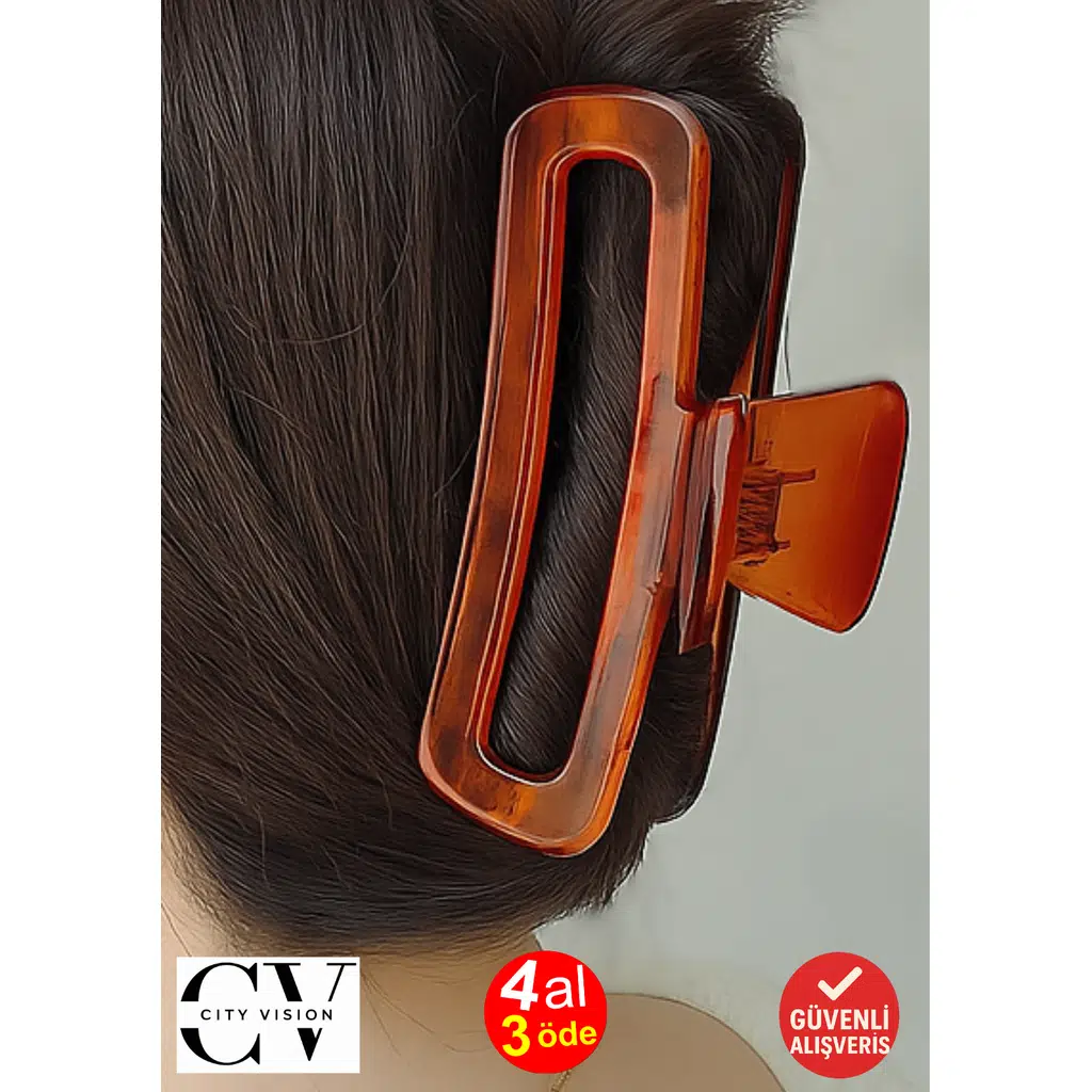 Jelly Kahverengi Şeffaf Renk 11 cm Kadın Mandal Saç Tokası