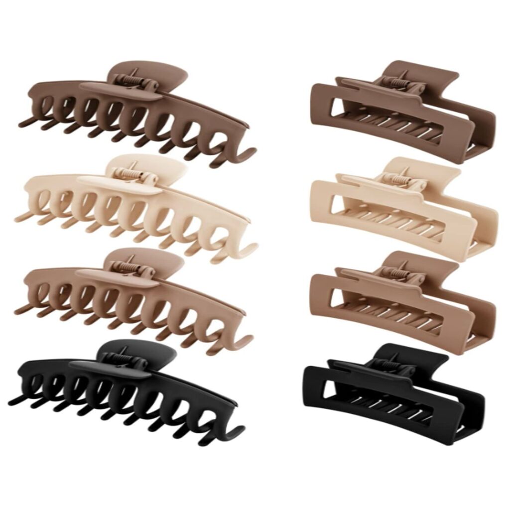 Kadın Saç Tokası 8 adet - 4 adet Tırmık Model 10 cm ve 4 adet Mandal Model 7 cm Kaymaz ve Dayanıklı