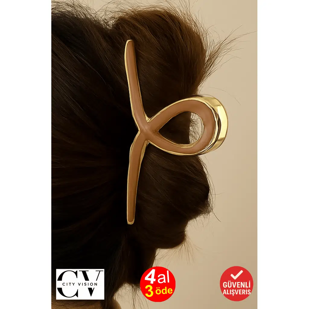 Kahverengi Renk Altın Metal Mandal Toka 11 cm Büyük Boy – Güçlü ve Şık