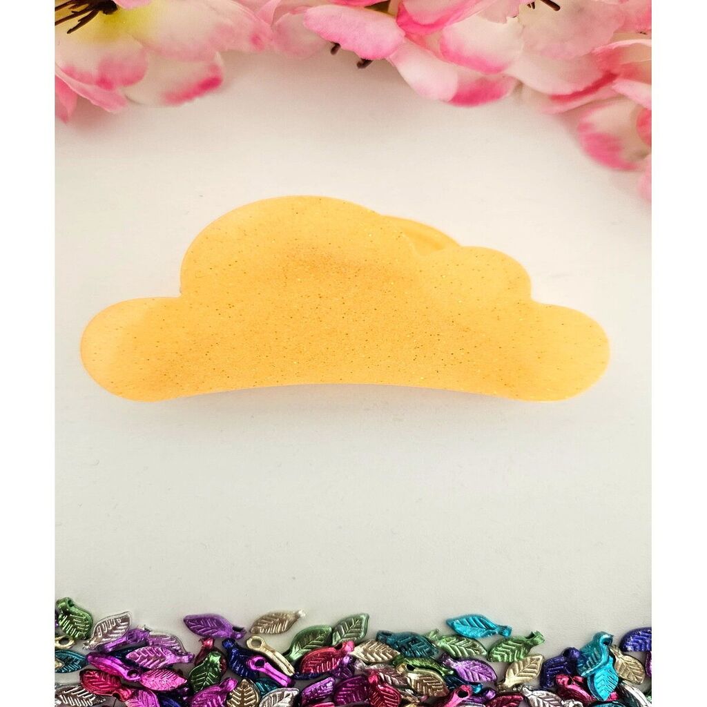 Karanlıkta Parlayan Fenomen Saç Tokası Bulut Model Mor Renk 7 cm