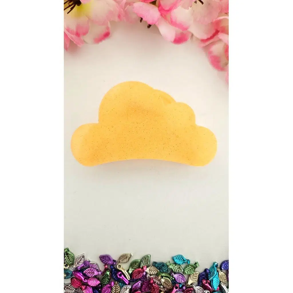 Karanlıkta Parlayan Fenomen Saç Tokası Bulut Model Mor Renk 7 cm