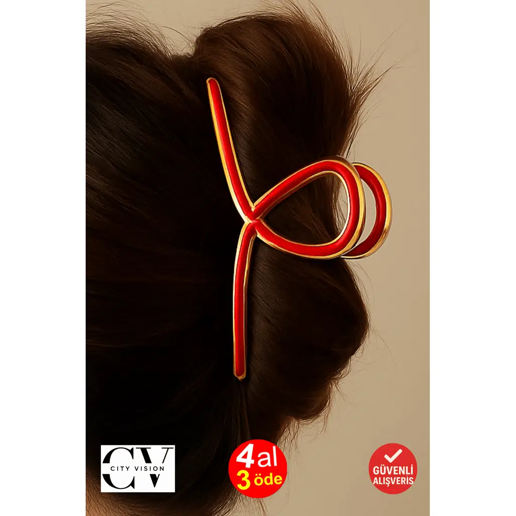 Kırmızı Renk Altın Metal Mandal Toka 11 cm Büyük Boy – Güçlü ve Şık