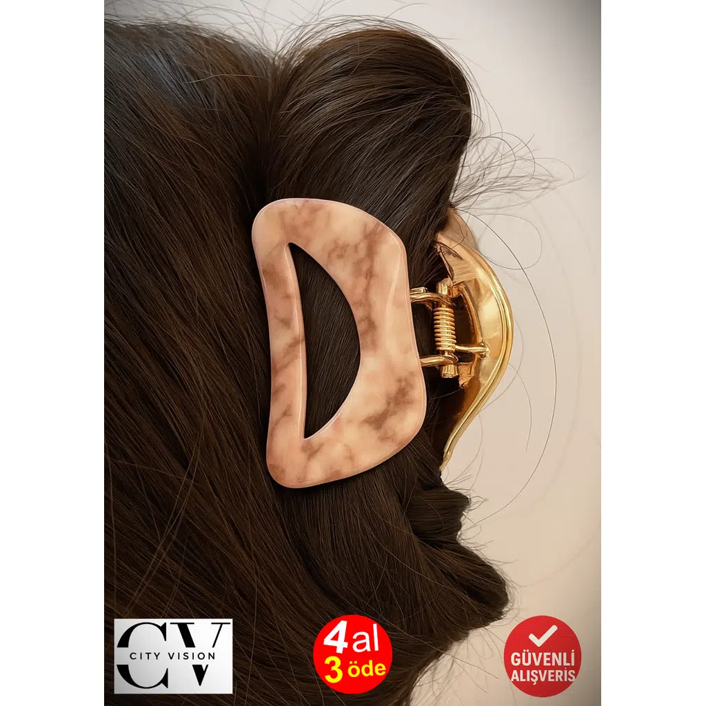 Kore Stili Kırmızı Renk Yarı Oval 9 cm Kadın Mandal Saç Tokası - Şık ve Dayanıklı