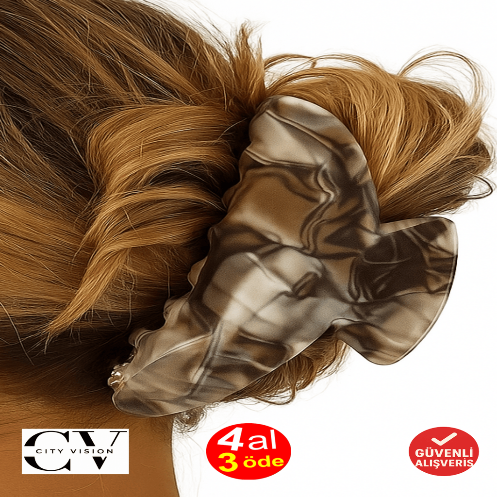 Kore Stili Lüks Kemik Kahverengi Mandal Toka 9 cm - Şık ve Dayanıklı