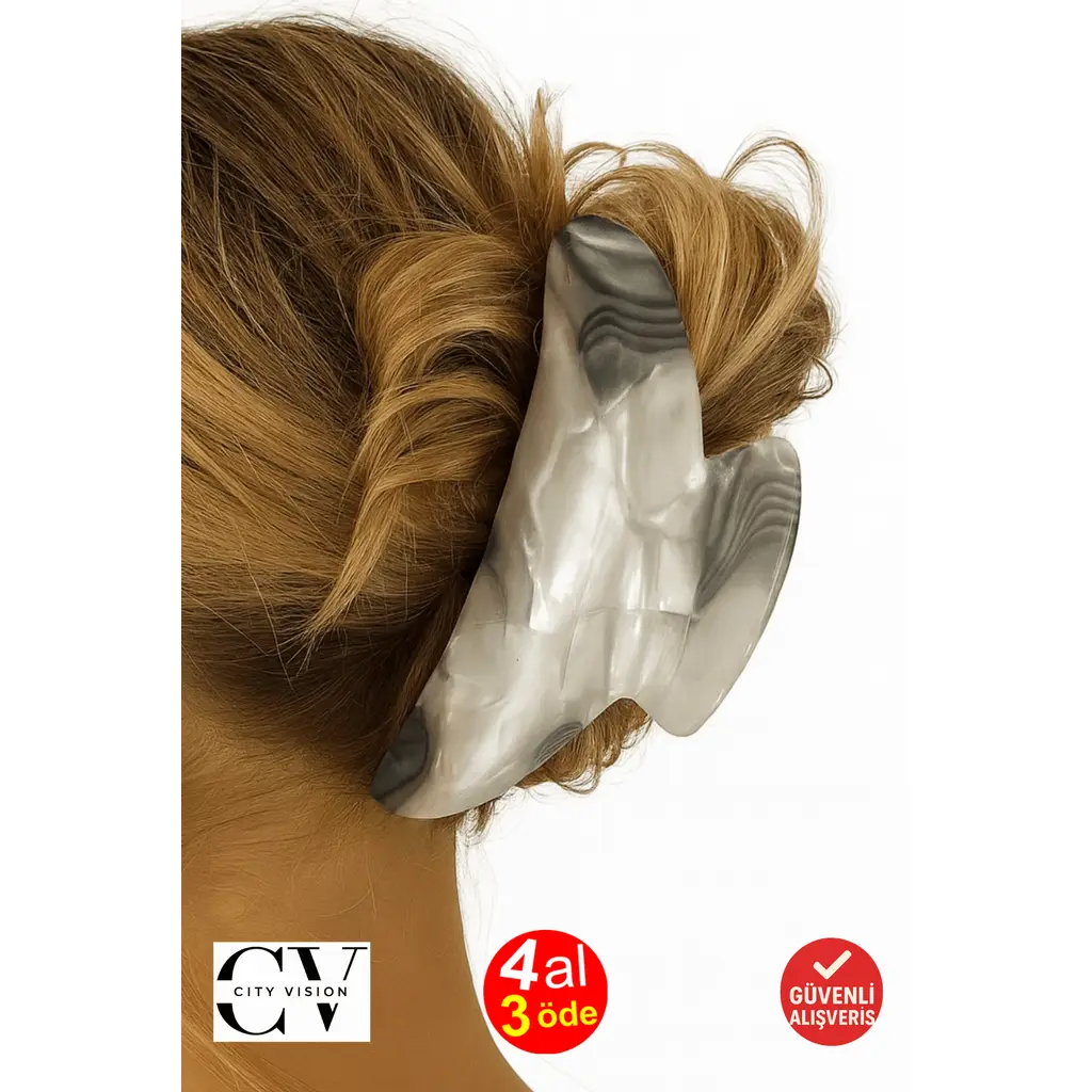 Kore Stili Lüks Kemik Sedef Renk Mandal Toka 9 cm - Şık ve Dayanıklı