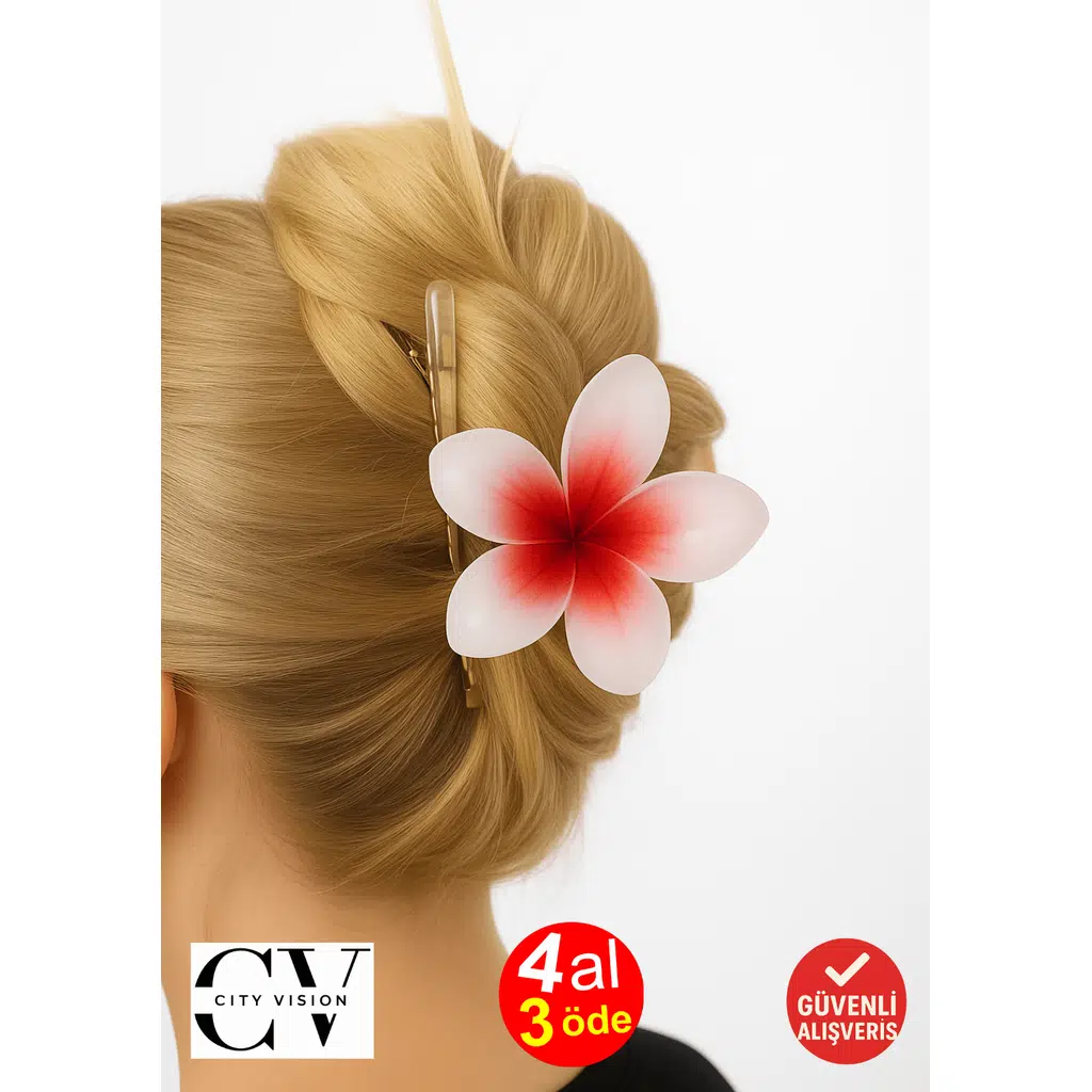 Lotus Çift Taraflı Kırmızı Renk Mandal Toka 11 cm Büyük Boy - Şık ve Dayanıklı