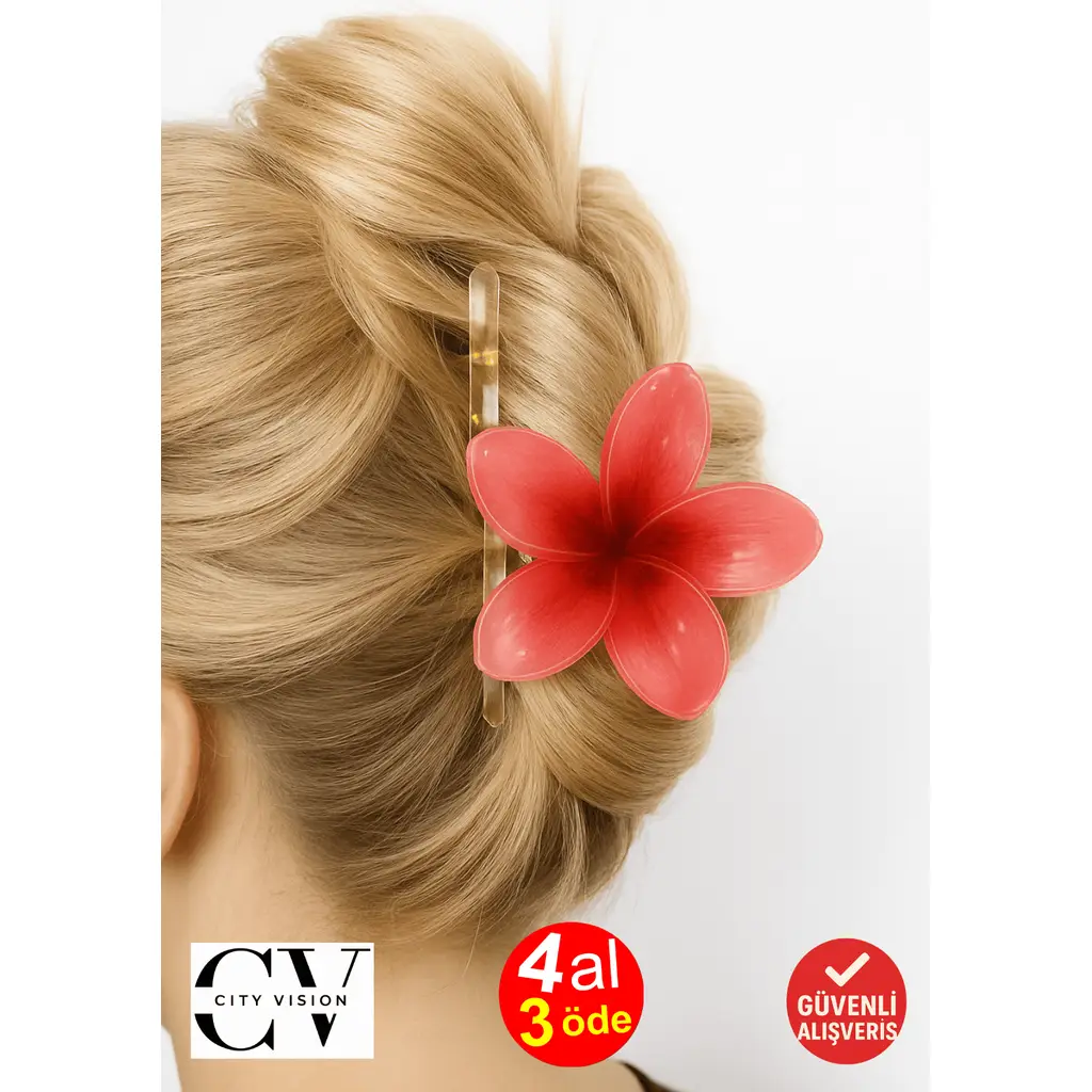 Lotus Çift Taraflı Kırmızı Renk Mandal Toka 11 cm Büyük Boy - Şık ve Dayanıklı