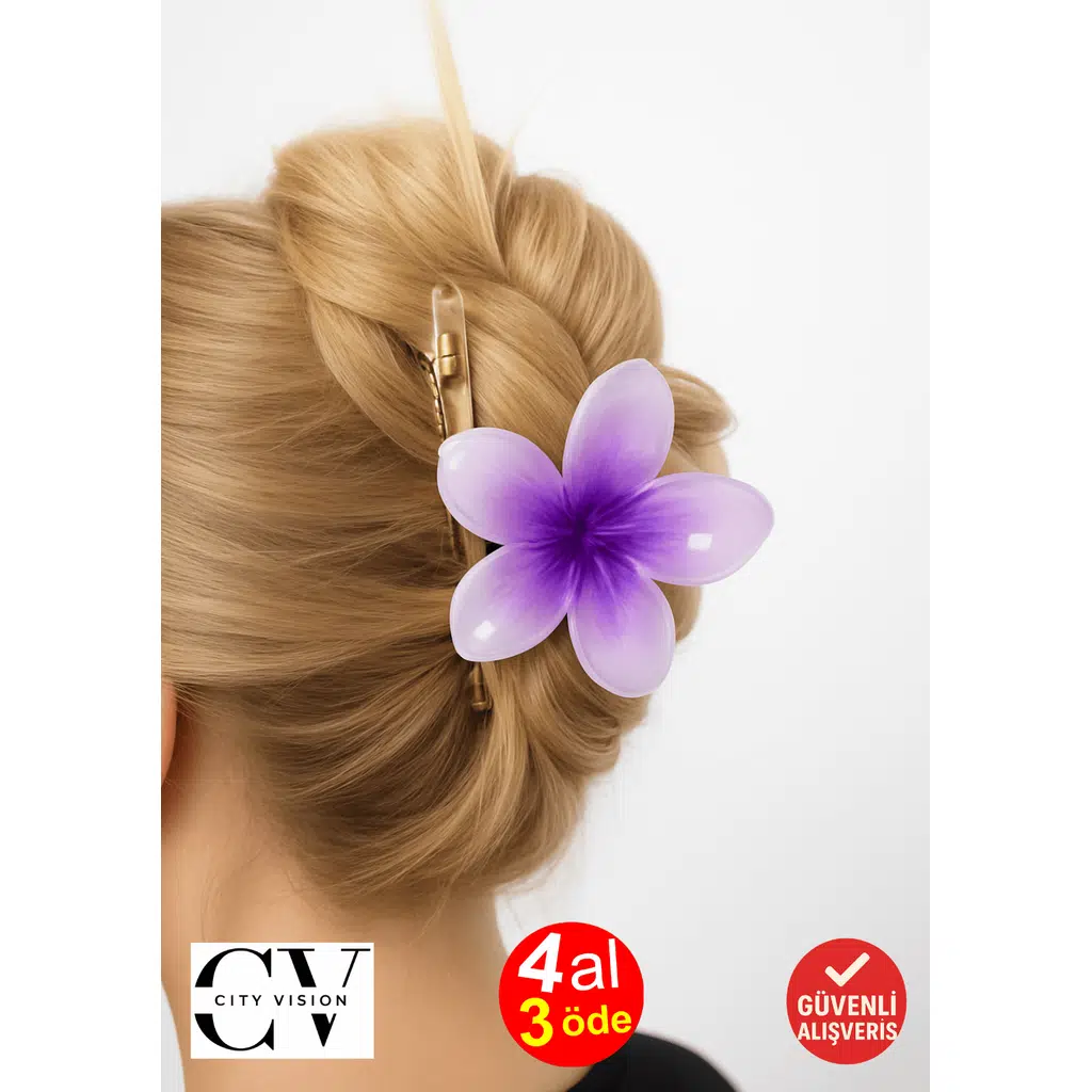 Lotus Çift Taraflı Mor Renk Mandal Toka 11 cm Büyük Boy - Şık ve Dayanıklı