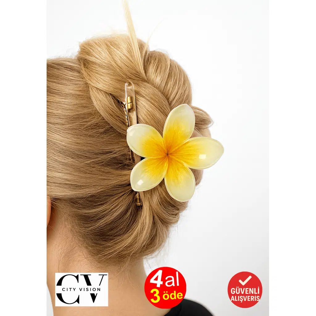 Lotus Çift Taraflı Sarı Renk Mandal Toka 11 cm Büyük Boy - Şık ve Dayanıklı