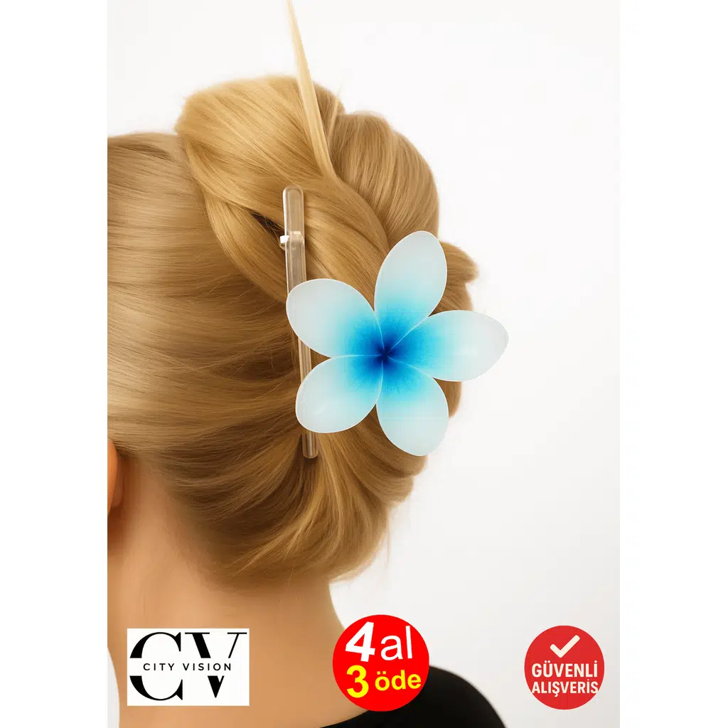 Lotus Çift Taraflı Turkuaz Renk Mandal Toka 11 cm Büyük Boy - Şık ve Dayanıklı