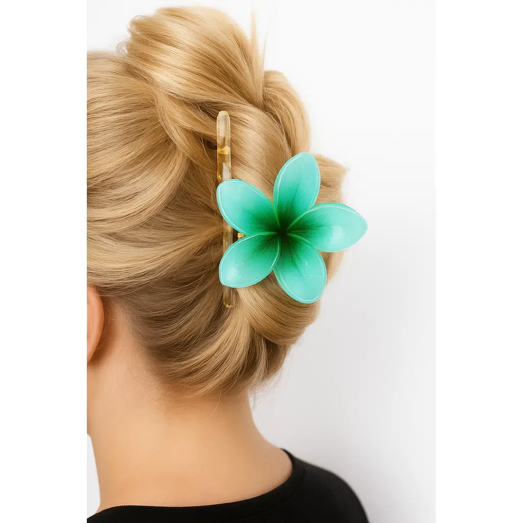 Lotus Çift Taraflı Turkuaz Renk Mandal Toka 11 cm Büyük Boy - Şık ve Dayanıklı