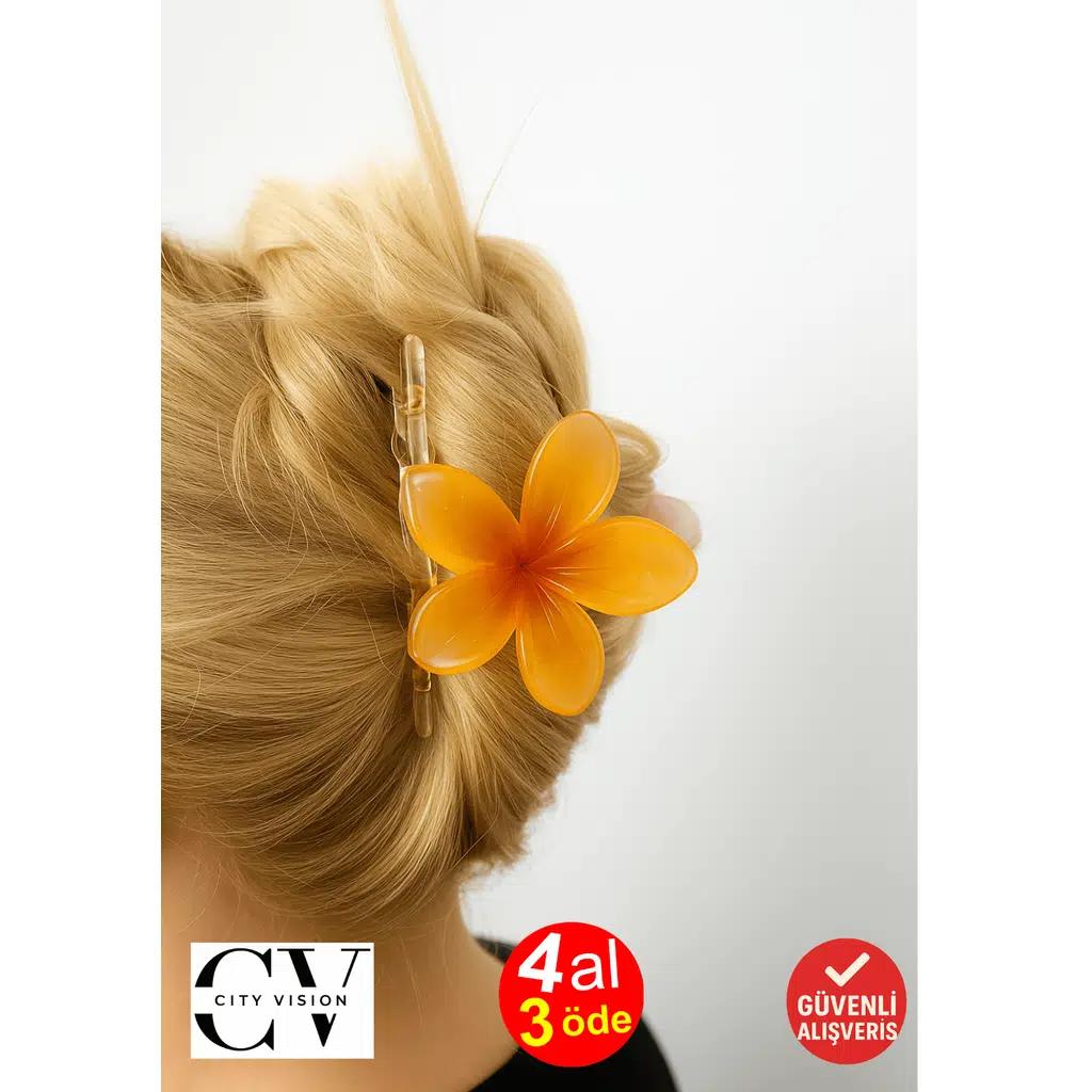 Lotus Çift Taraflı Turuncu Renk Mandal Toka 11 cm Büyük Boy - Şık ve Dayanıklı