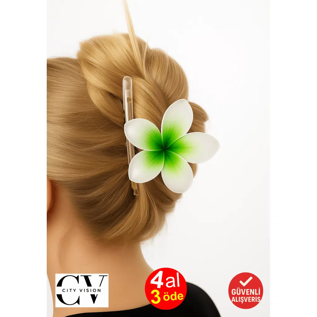 Lotus Çift Taraflı Yeşil Renk Mandal Toka 11 cm Büyük Boy - Şık ve Dayanıklı