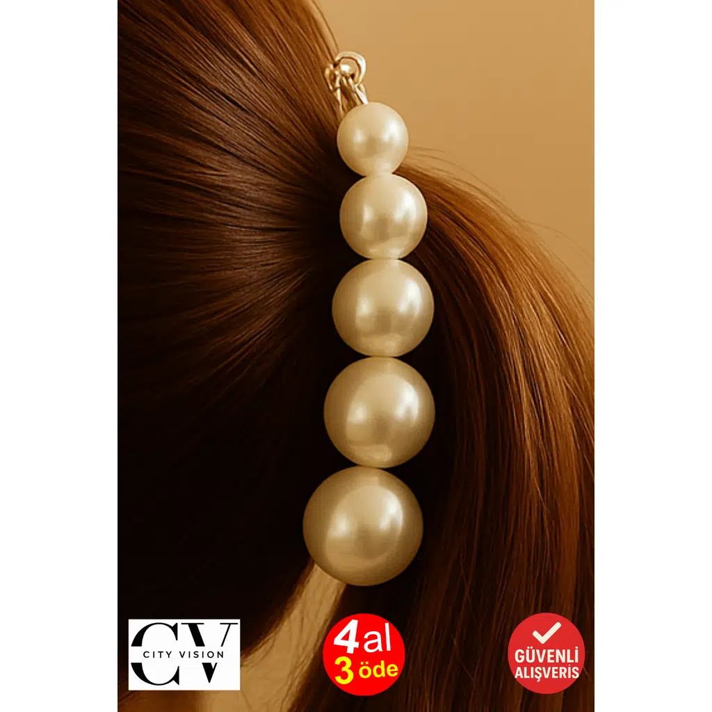 Parlak İnci Muz Toka 10 cm