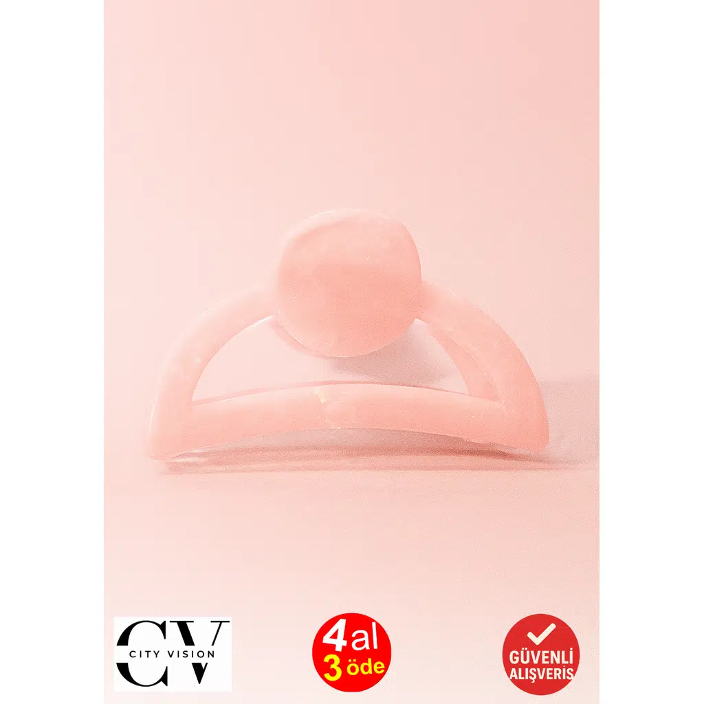 Pudra Parıltılı Oval Model Asetat Mandal Saç Tokası 9 cm – Şık ve Dayanıklı 